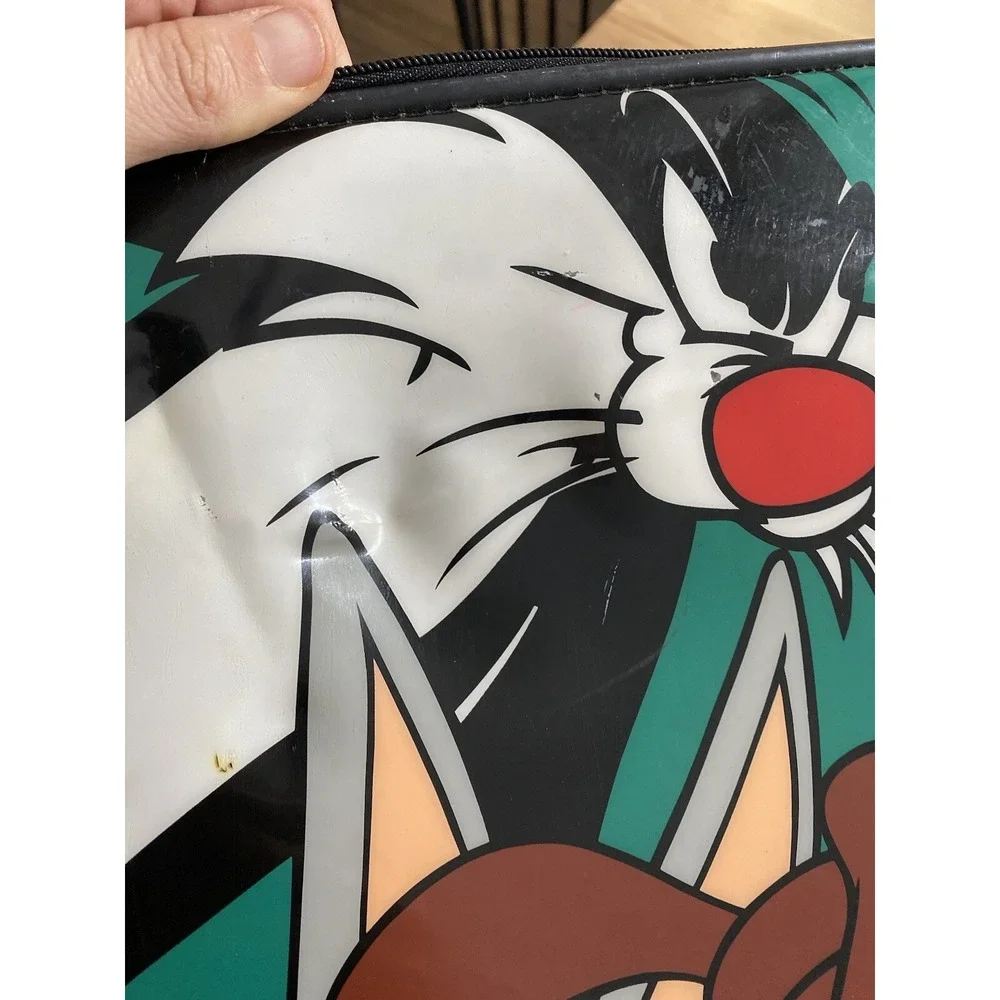 Looney Tunes Rolling Suitcase Child Luggage Wheels Taz Bugs Vtg 90s Warner Bros
